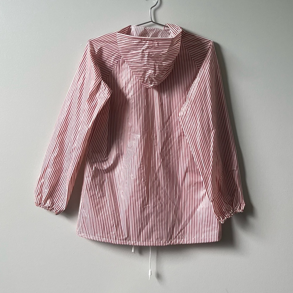 Vintage Red and White Striped Vinyl Raincoat - Picture 2 of 10
